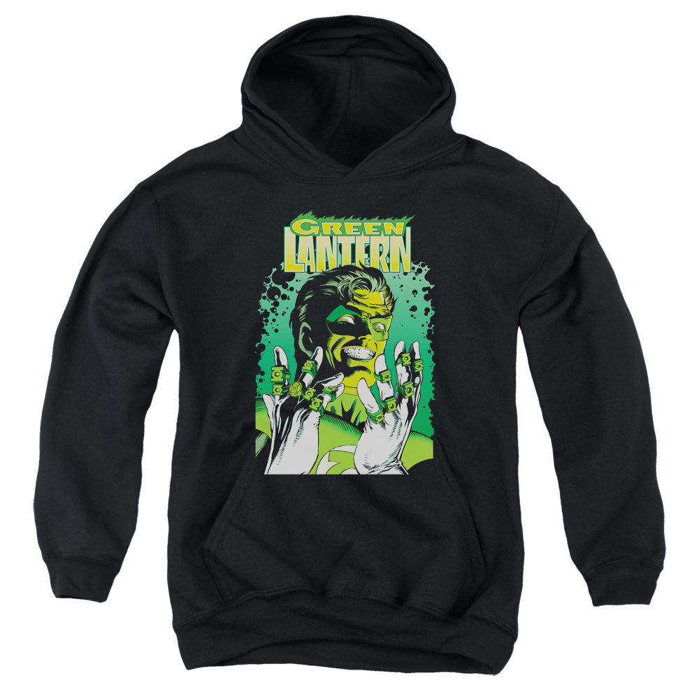 AN OFFCIALLY LICENSED JLA GL #49 COVER YOUTH HOODIE BLACK