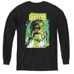 AN OFFCIALLY LICENSED JLA GL #49 COVER YOUTH LONG SLEEVE T-SHIRT BLACK
