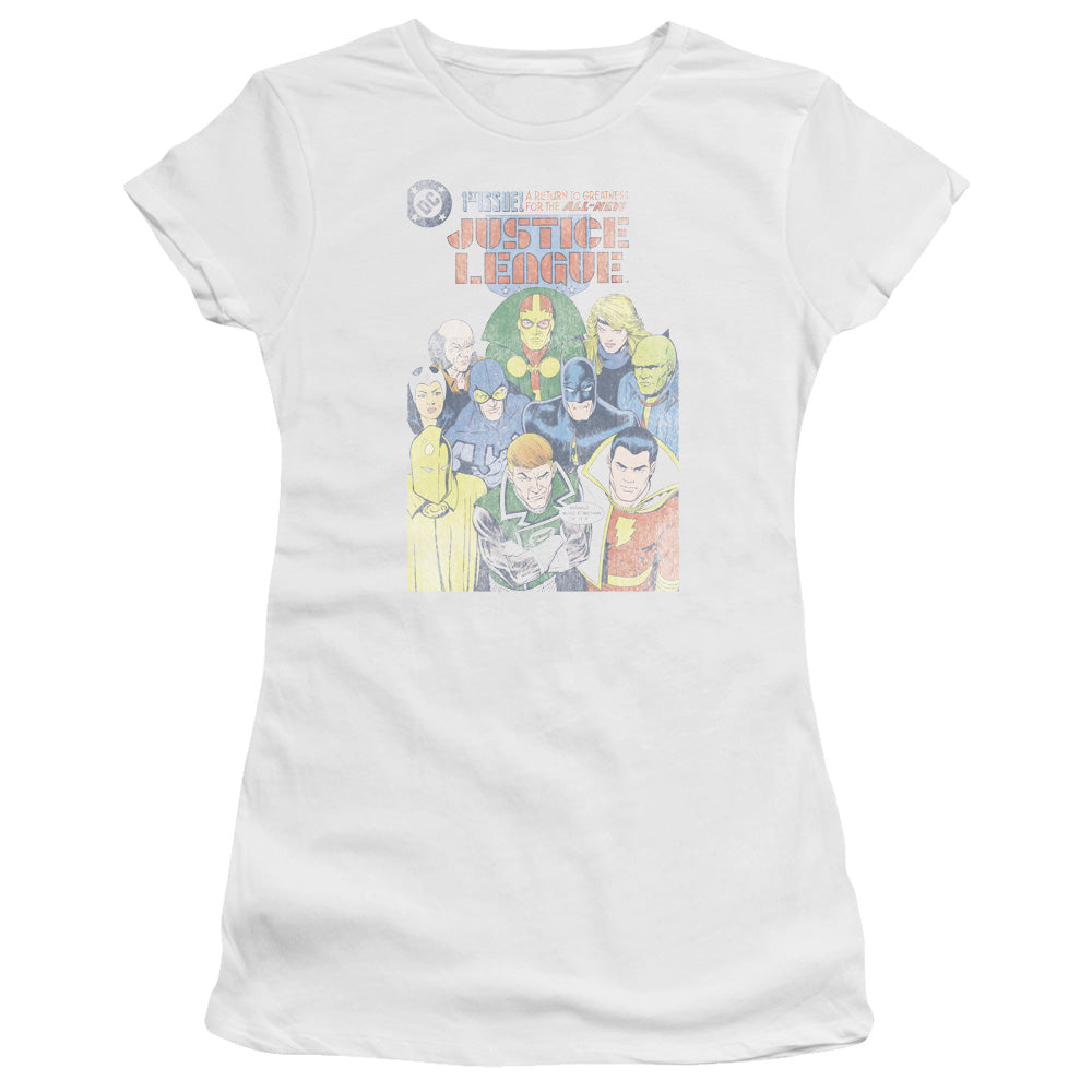 JLA Justice League #1 Cover Licensed Women's T-Shirt Juniors LG