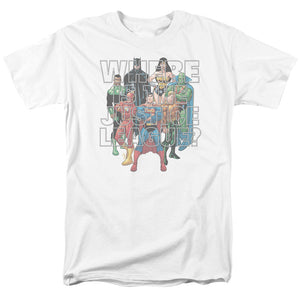 AN OFFCIALLY LICENSED JLA CLASSIFIED #1 COVER MEN'S REGULAR FIT T-SHIRT WHITE