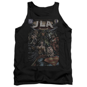 AN OFFCIALLY LICENSED JLA #1 COVER ADULT UNISEX TANK TOP BLACK