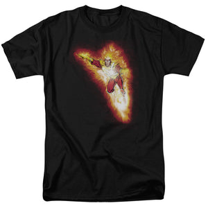 AN OFFCIALLY LICENSED JLA FIRESTORM BLAZE MEN'S REGULAR FIT T-SHIRT BLACK