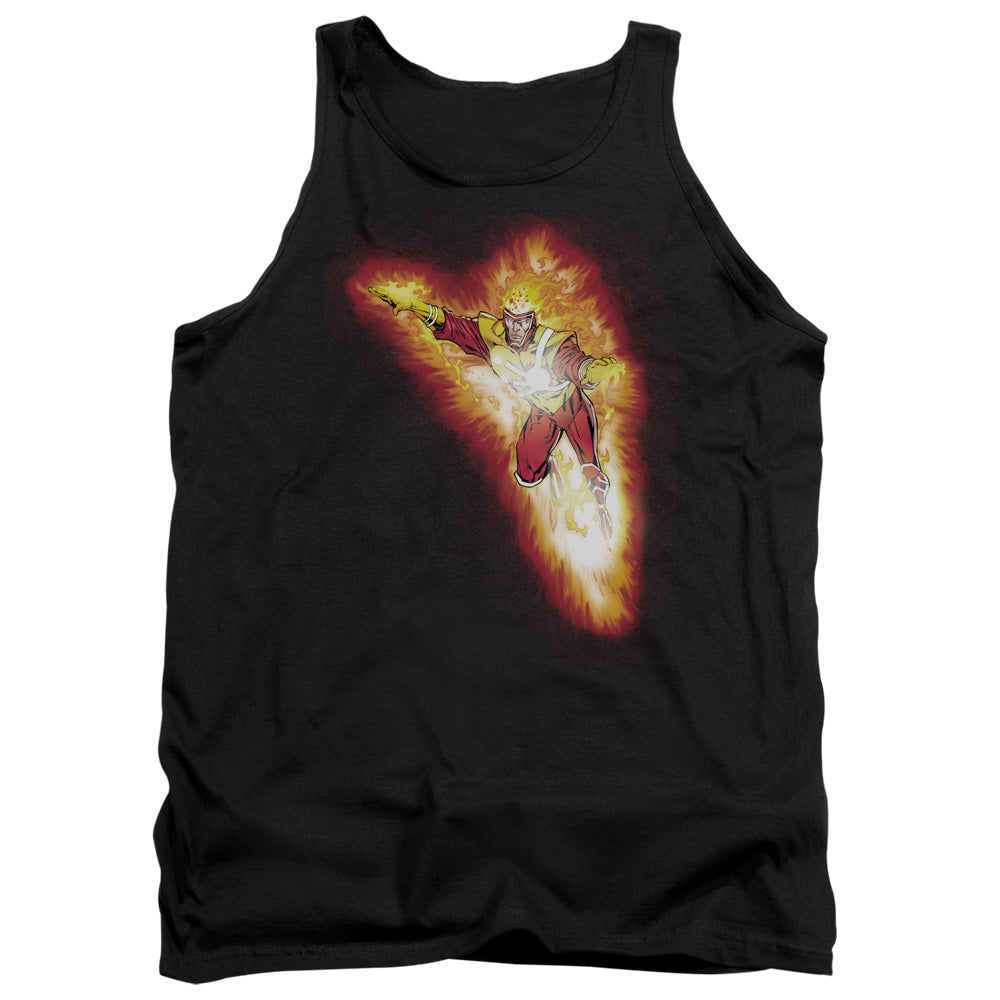 AN OFFCIALLY LICENSED JLA FIRESTORM BLAZE ADULT UNISEX TANK TOP BLACK