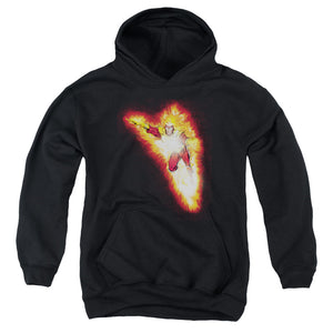 AN OFFCIALLY LICENSED JLA FIRESTORM BLAZE YOUTH HOODIE BLACK