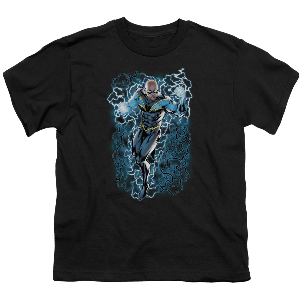 JLA Black Lightning Bolts Licensed Kid's T-Shirt (Ages 4-7) XS-XL