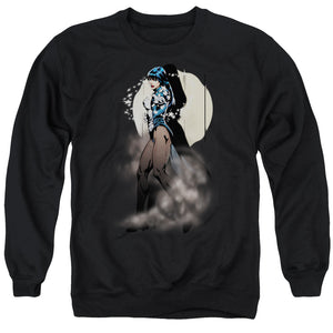 AN OFFCIALLY LICENSED JLA ZATANNA ILLUSION ADULT UNISEX CREWNECK SWEATSHIRT BLACK
