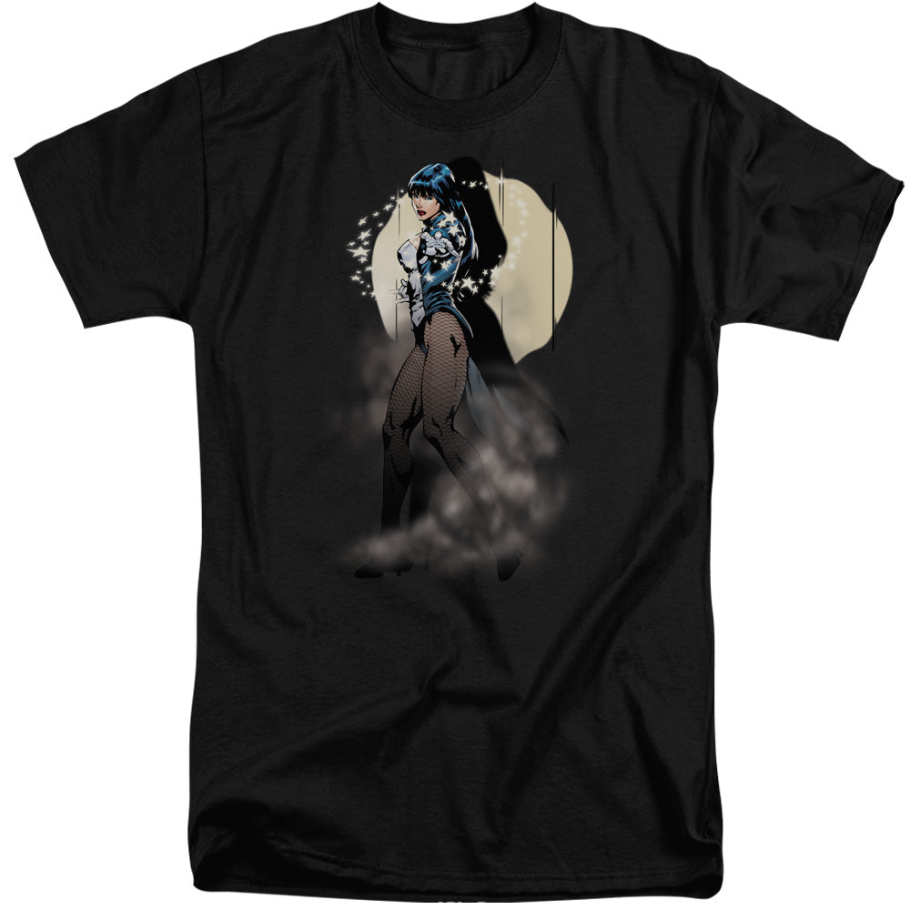 AN OFFCIALLY LICENSED JLA ZATANNA ILLUSION MEN'S TALL FIT T-SHIRT BLACK