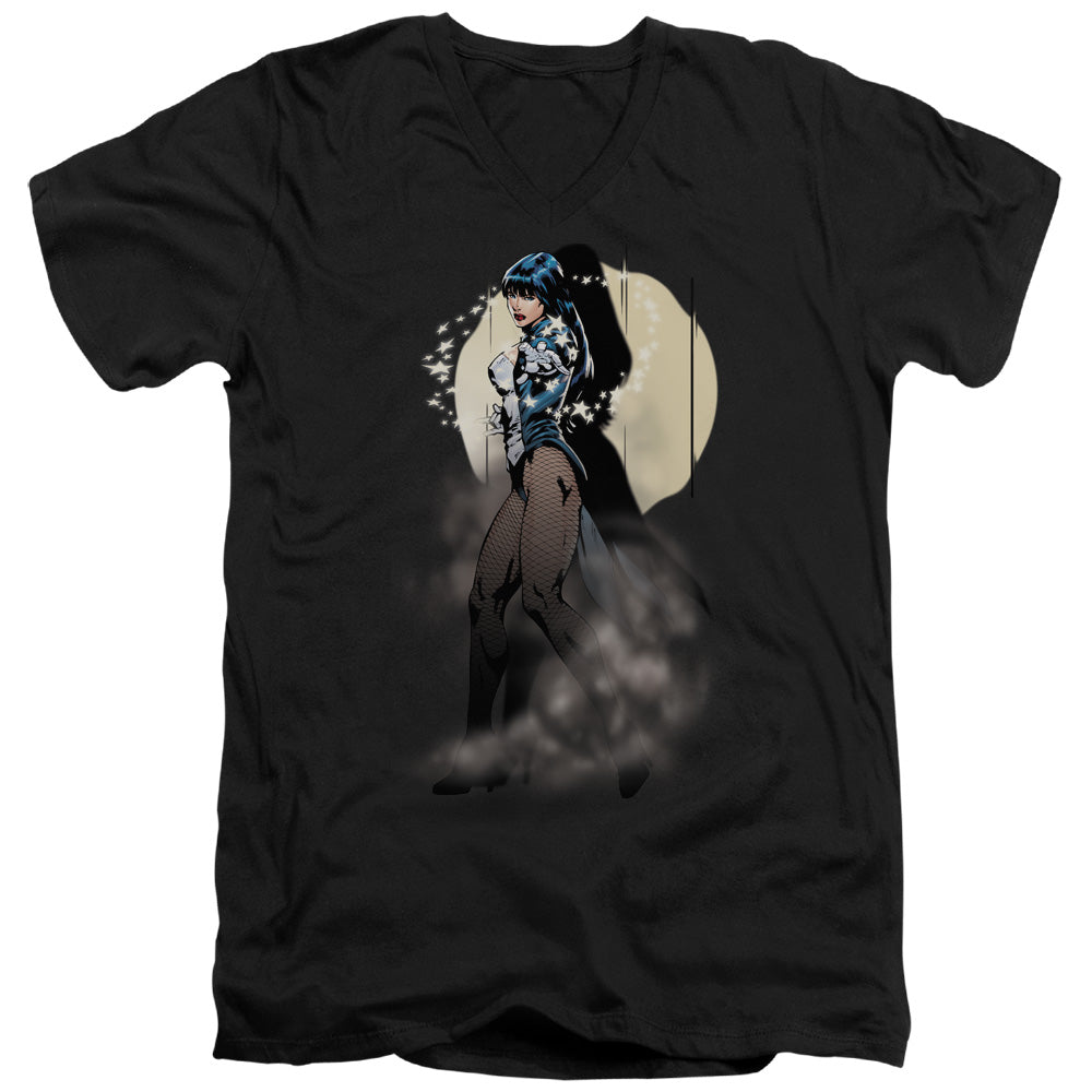 AN OFFCIALLY LICENSED JLA ZATANNA ILLUSION MEN'S V-NECK T-SHIRT BLACK
