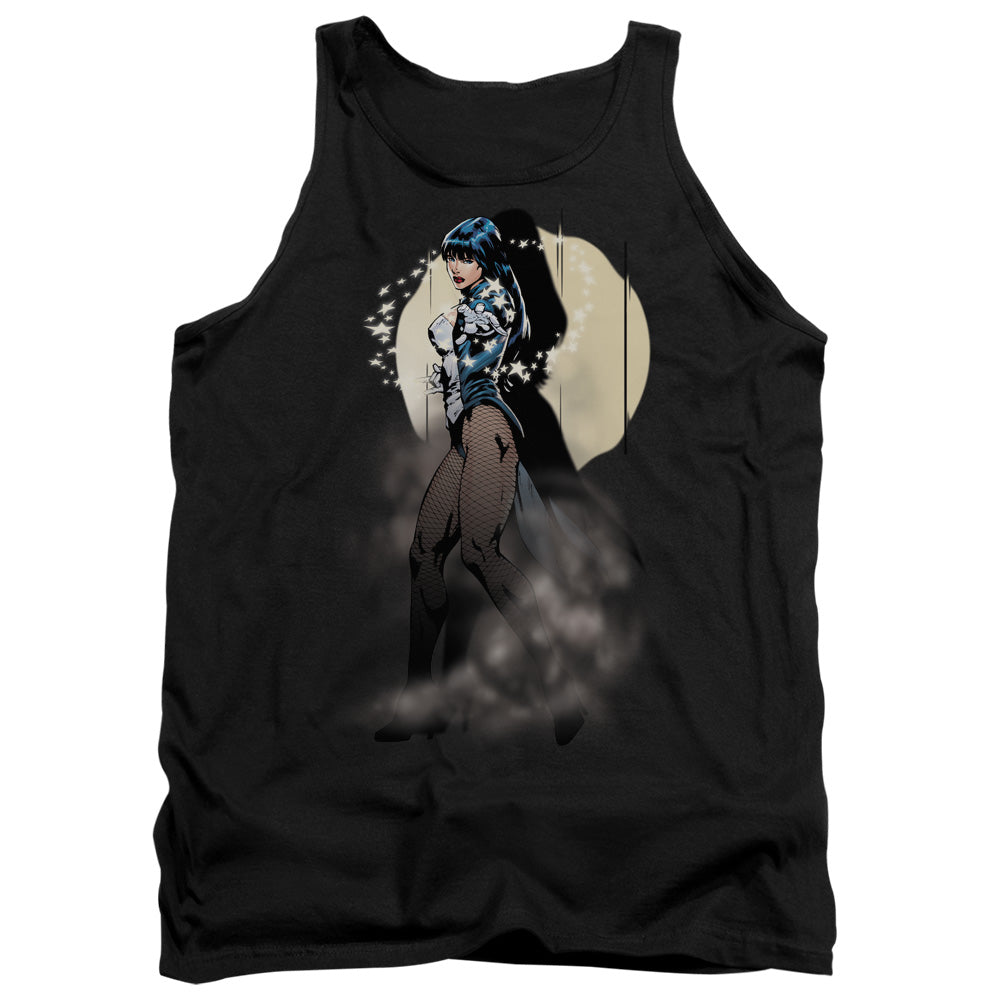 AN OFFCIALLY LICENSED JLA ZATANNA ILLUSION ADULT UNISEX TANK TOP BLACK