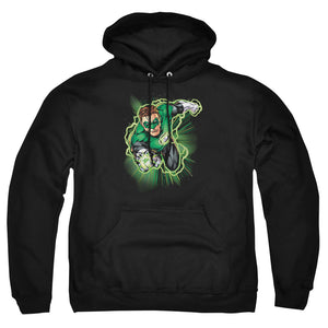 AN OFFCIALLY LICENSED JLA GREEN LANTERN ENERGY ADULT UNISEX PULLOVER HOODIE BLACK