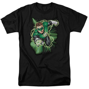 AN OFFCIALLY LICENSED JLA GREEN LANTERN ENERGY MEN'S REGULAR FIT T-SHIRT BLACK
