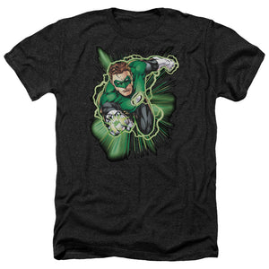 AN OFFCIALLY LICENSED JLA GREEN LANTERN ENERGY MEN'S HEATHER T-SHIRT CHARCOAL