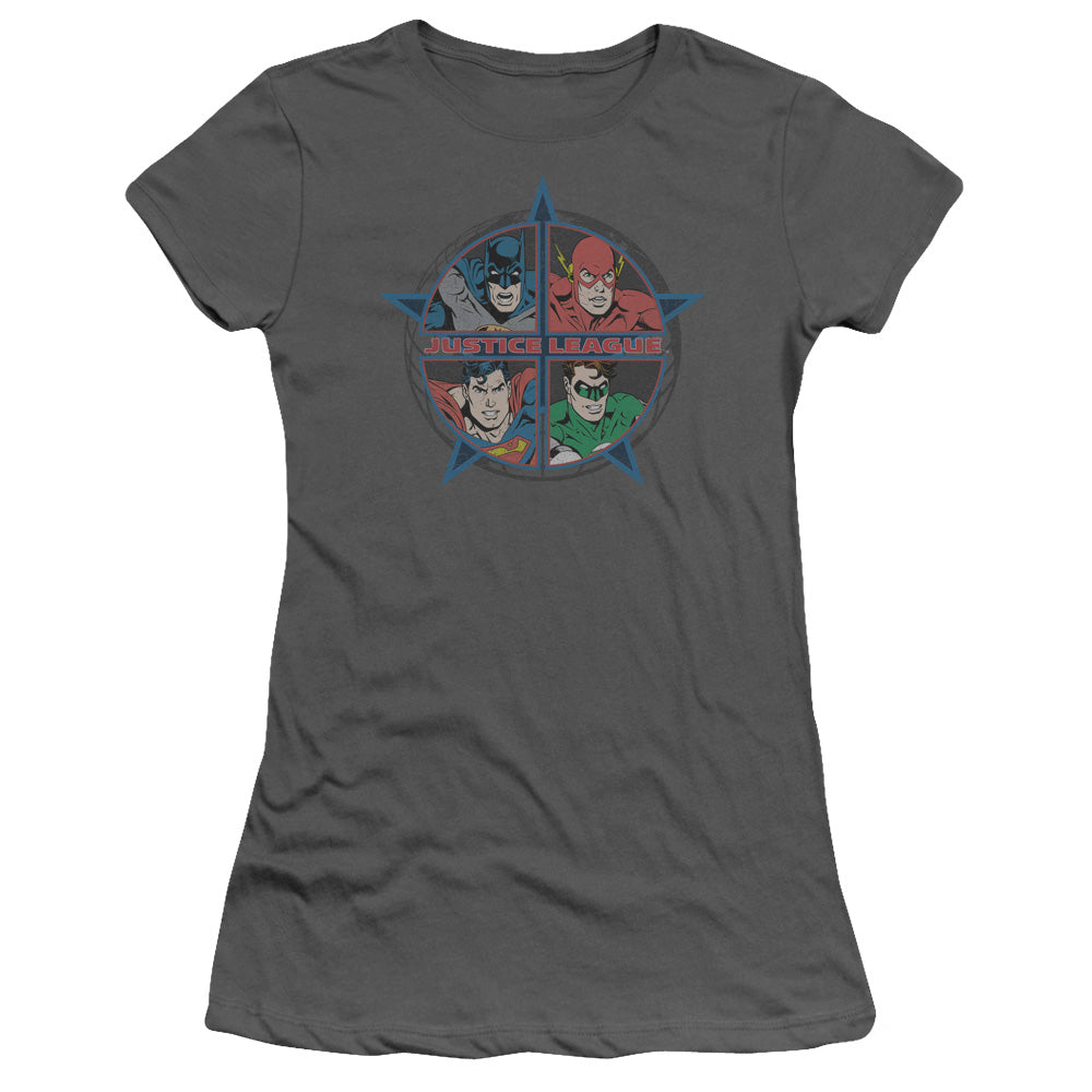 JLA Four Heroes Licensed Women's T-Shirt Juniors SM-XL