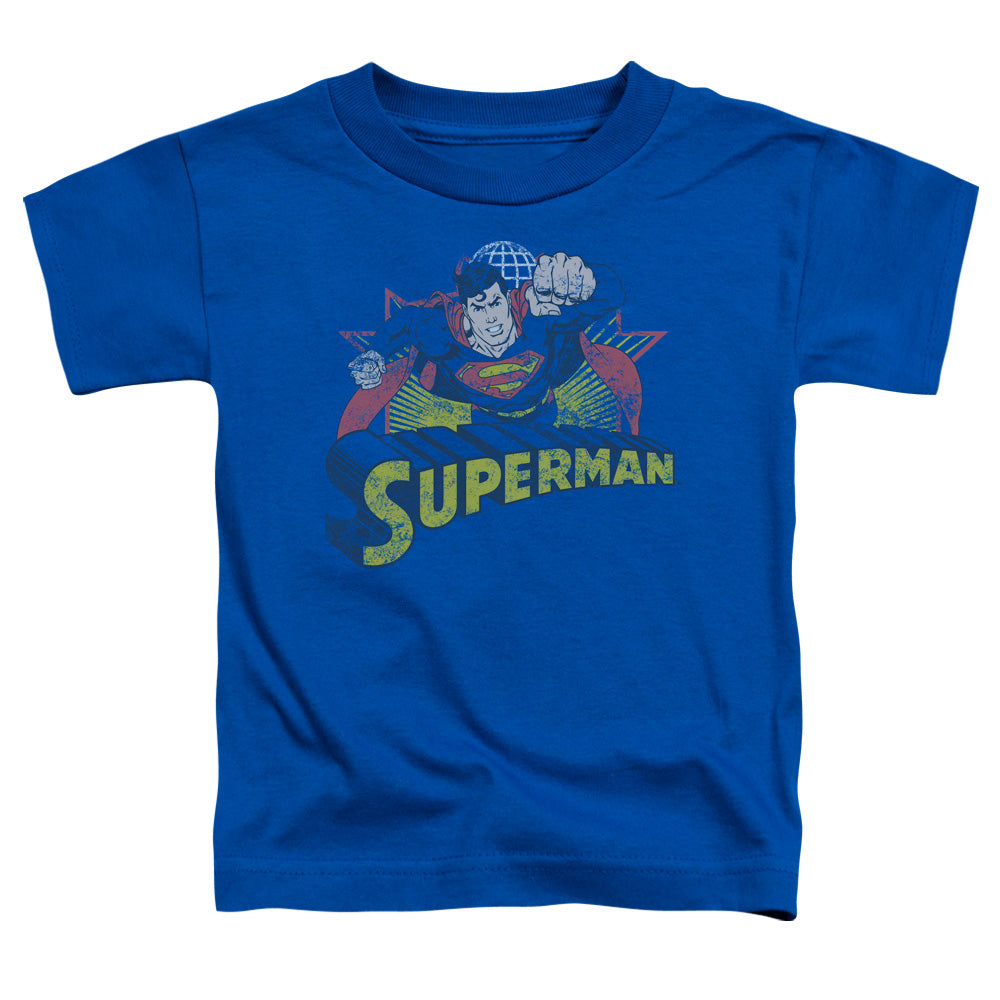 JLA Superman Rough Distress Licensed Toddler T-Shirt SM-LG