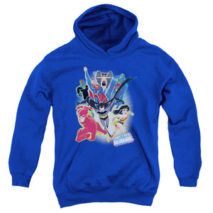 AN OFFCIALLY LICENSED JLA UNLIMITED YOUTH HOODIE ROYAL