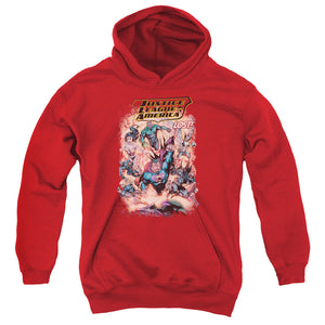 AN OFFCIALLY LICENSED JLA LOST YOUTH HOODIE RED