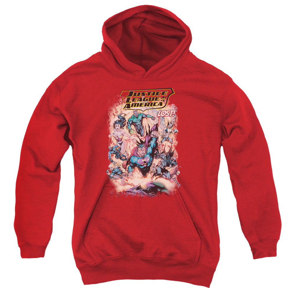 AN OFFCIALLY LICENSED JLA LOST YOUTH HOODIE RED