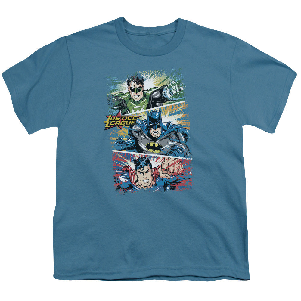 JLA Action Frames Licensed Kid's T-Shirt (Ages 4-7) XL