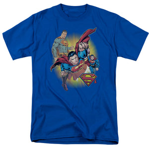 AN OFFCIALLY LICENSED DC SUPERMAN SUPERMAN COLLAGE MEN'S REGULAR FIT T-SHIRT ROYAL
