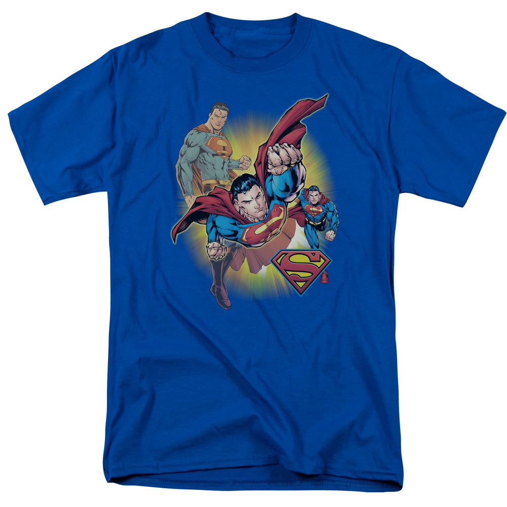 AN OFFCIALLY LICENSED DC SUPERMAN SUPERMAN COLLAGE MEN'S REGULAR FIT T-SHIRT ROYAL