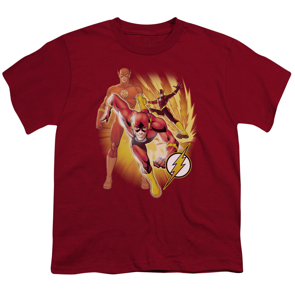 JLA Flash Collage Licensed Kid's T-Shirt (Ages 4-7) XS-SM