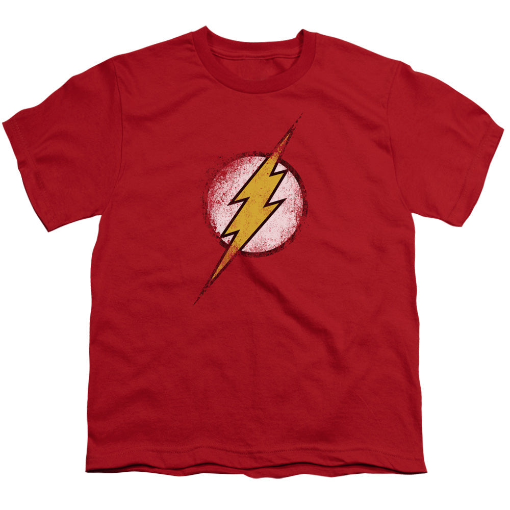JLA Destroyed Flash Logo Licensed Kid's T-Shirt (Ages 4-7) XS-XL