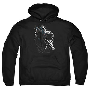 AN OFFCIALLY LICENSED JLA LIGHTING CRASHES ADULT UNISEX PULLOVER HOODIE BLACK