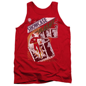 AN OFFCIALLY LICENSED JLA SHOWCASE #4 COVER ADULT UNISEX TANK TOP RED