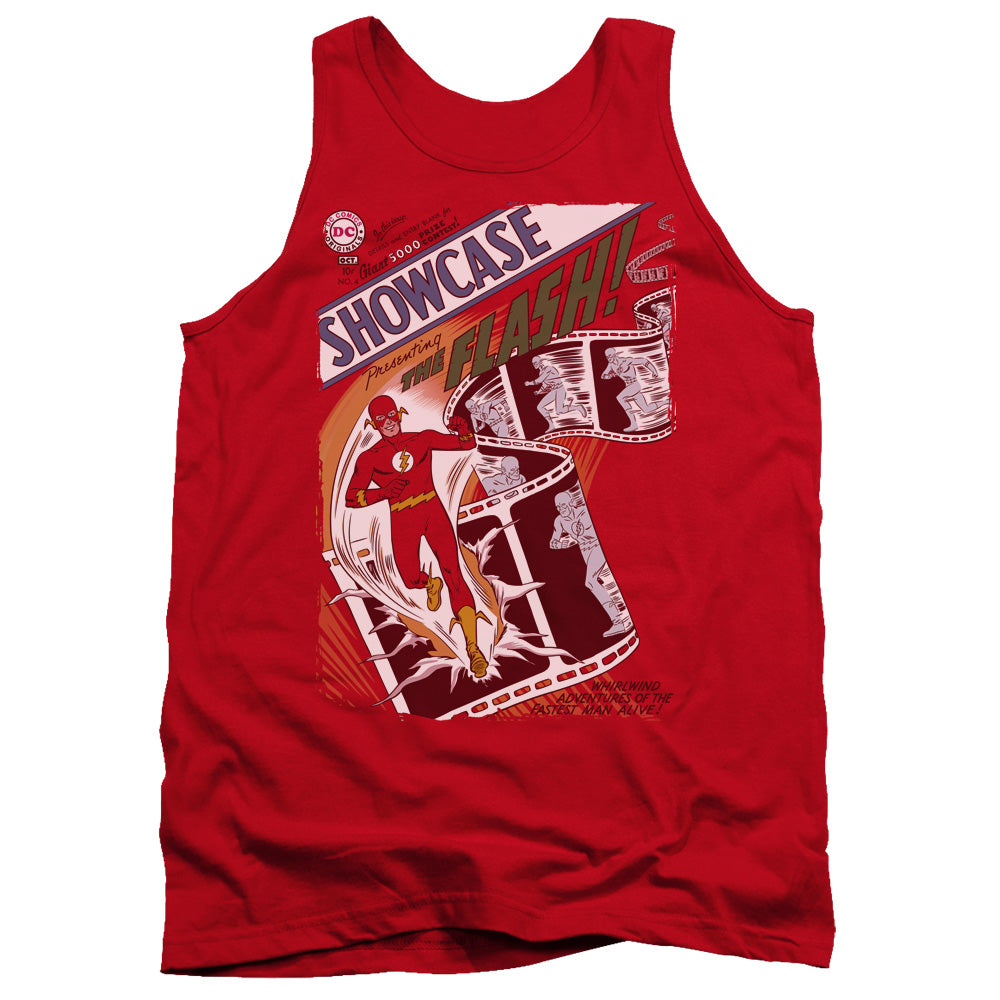 AN OFFCIALLY LICENSED JLA SHOWCASE #4 COVER ADULT UNISEX TANK TOP RED