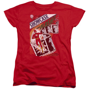 AN OFFCIALLY LICENSED JLA SHOWCASE #4 COVER WOMEN'S REGULAR FIT T-SHIRT RED