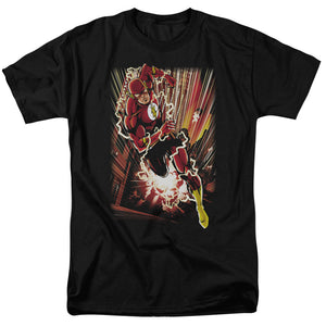 AN OFFCIALLY LICENSED JLA STREET SPEED MEN'S REGULAR FIT T-SHIRT BLACK