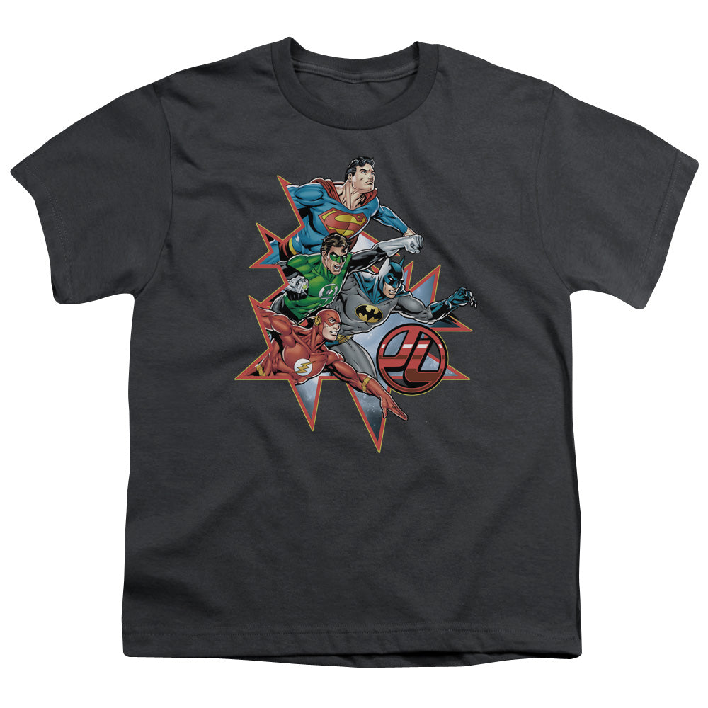 JLA Starburst Licensed Kid's T-Shirt (Ages 4-7) SM-XL