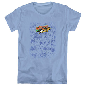 AN OFFCIALLY LICENSED JLA ON CALL WOMEN'S REGULAR FIT T-SHIRT CAROLINA BLUE