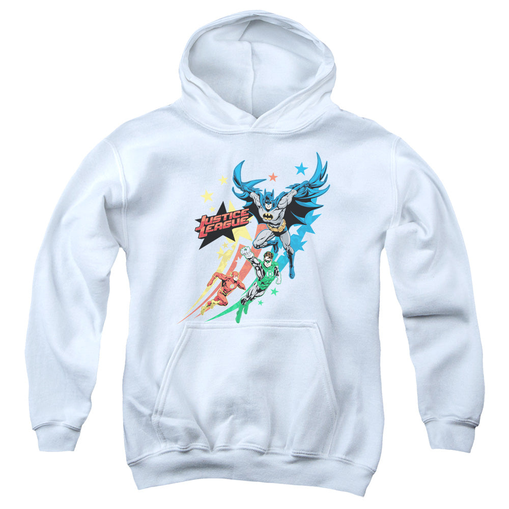 AN OFFCIALLY LICENSED JLA ALLEGIANCE YOUTH HOODIE WHITE