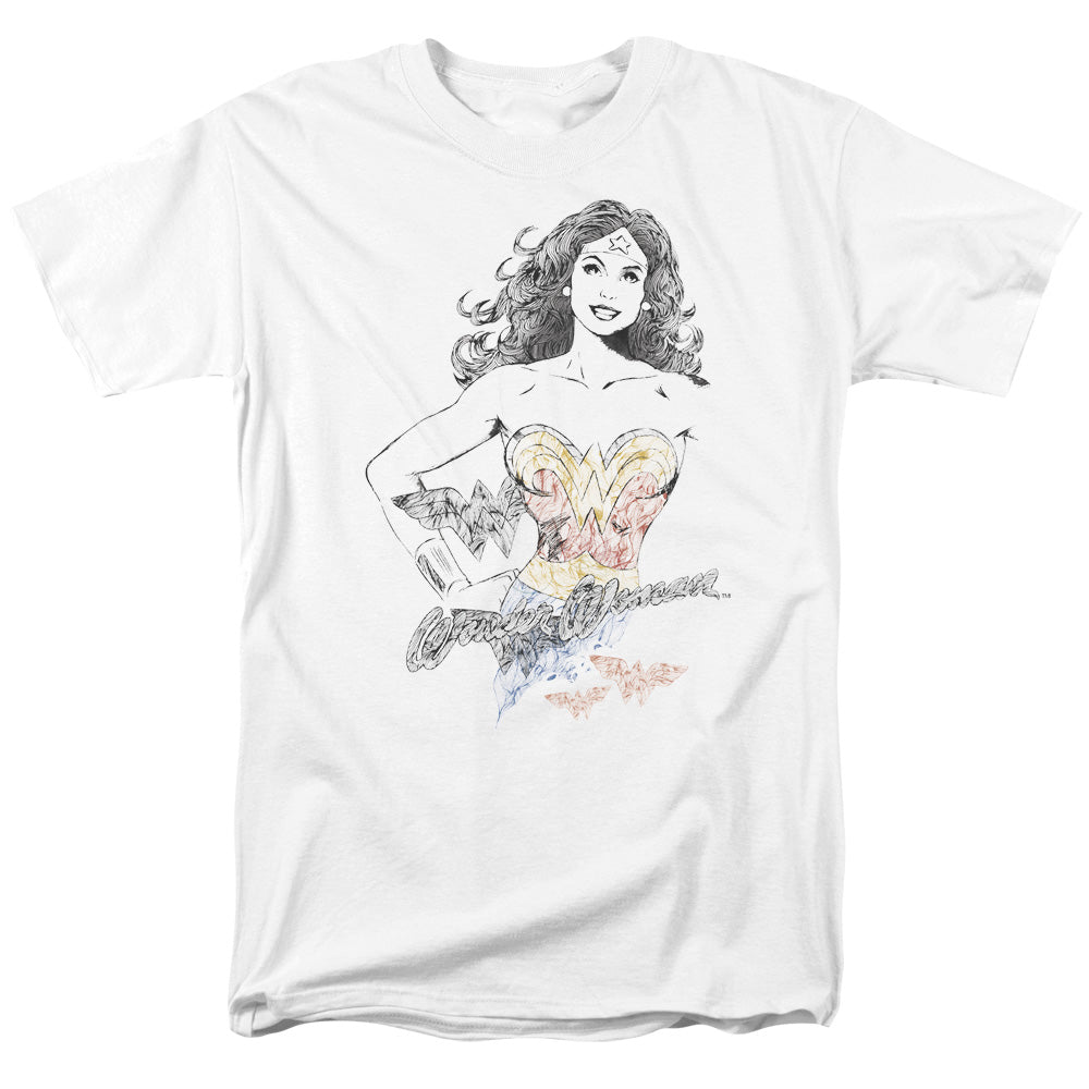 Dco Jla Wonder Squiggles Licensed Adult Unisex T-Shirt Regular Fit Tee SM-3X