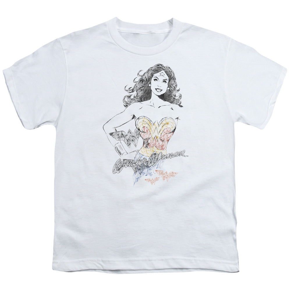 Dco Jla Wonder Squiggles Licensed Kid's T-Shirt (Ages 4-7) XS-XL