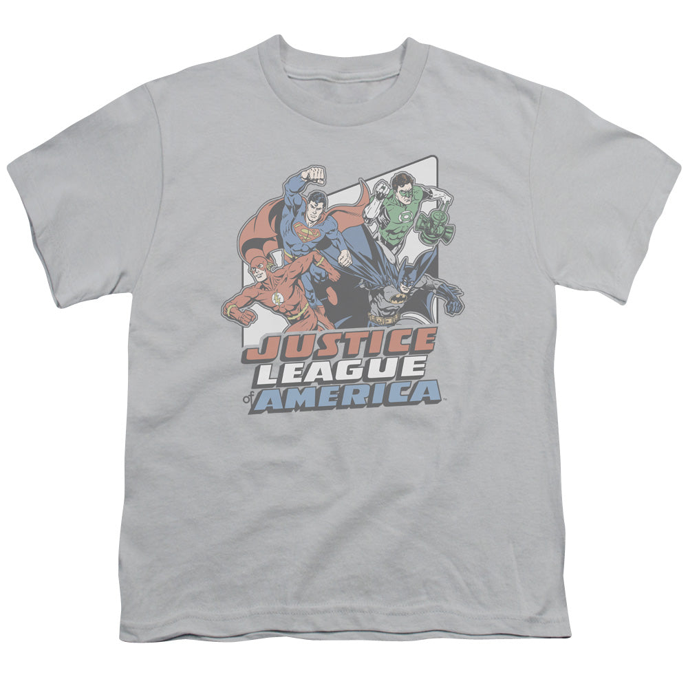 JLA Four Against Crime Licensed Kid's T-Shirt (Ages 4-7) XL