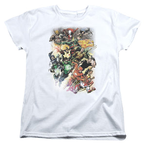 AN OFFCIALLY LICENSED JLA BRIGHTEST DAY #0 WOMEN'S REGULAR FIT T-SHIRT WHITE