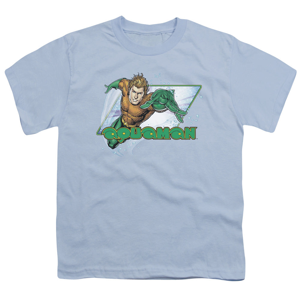 JLA Aquaman Licensed Kid's T-Shirt (Ages 4-7) XS-XL