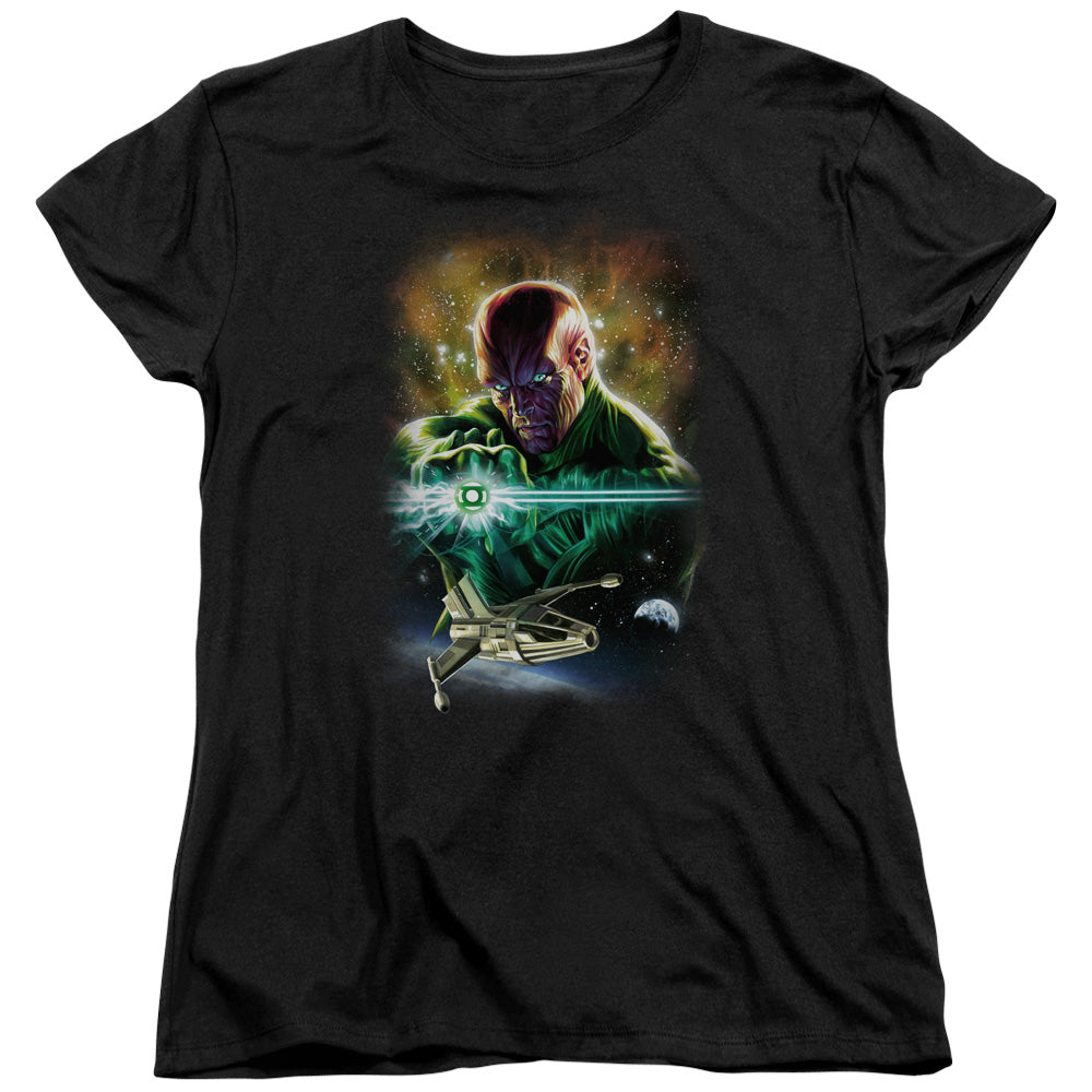 AN OFFCIALLY LICENSED JLA(GL) ABIN SUR WOMEN'S REGULAR FIT T-SHIRT BLACK