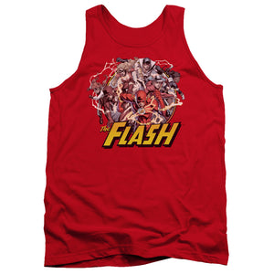 AN OFFCIALLY LICENSED JLA FLASH FAMILY ADULT UNISEX TANK TOP RED