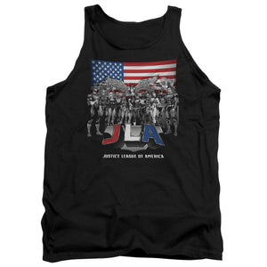 AN OFFCIALLY LICENSED JLA ALL AMERICAN LEAGUE ADULT UNISEX TANK TOP BLACK