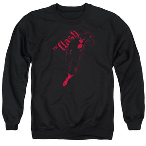 AN OFFCIALLY LICENSED JLA FLASH DARKNESS ADULT UNISEX CREWNECK SWEATSHIRT BLACK
