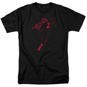 AN OFFCIALLY LICENSED JLA FLASH DARKNESS MEN'S REGULAR FIT T-SHIRT BLACK