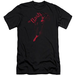 AN OFFCIALLY LICENSED JLA FLASH DARKNESS MEN'S PREMIUM SLIM FIT T-SHIRT BLACK