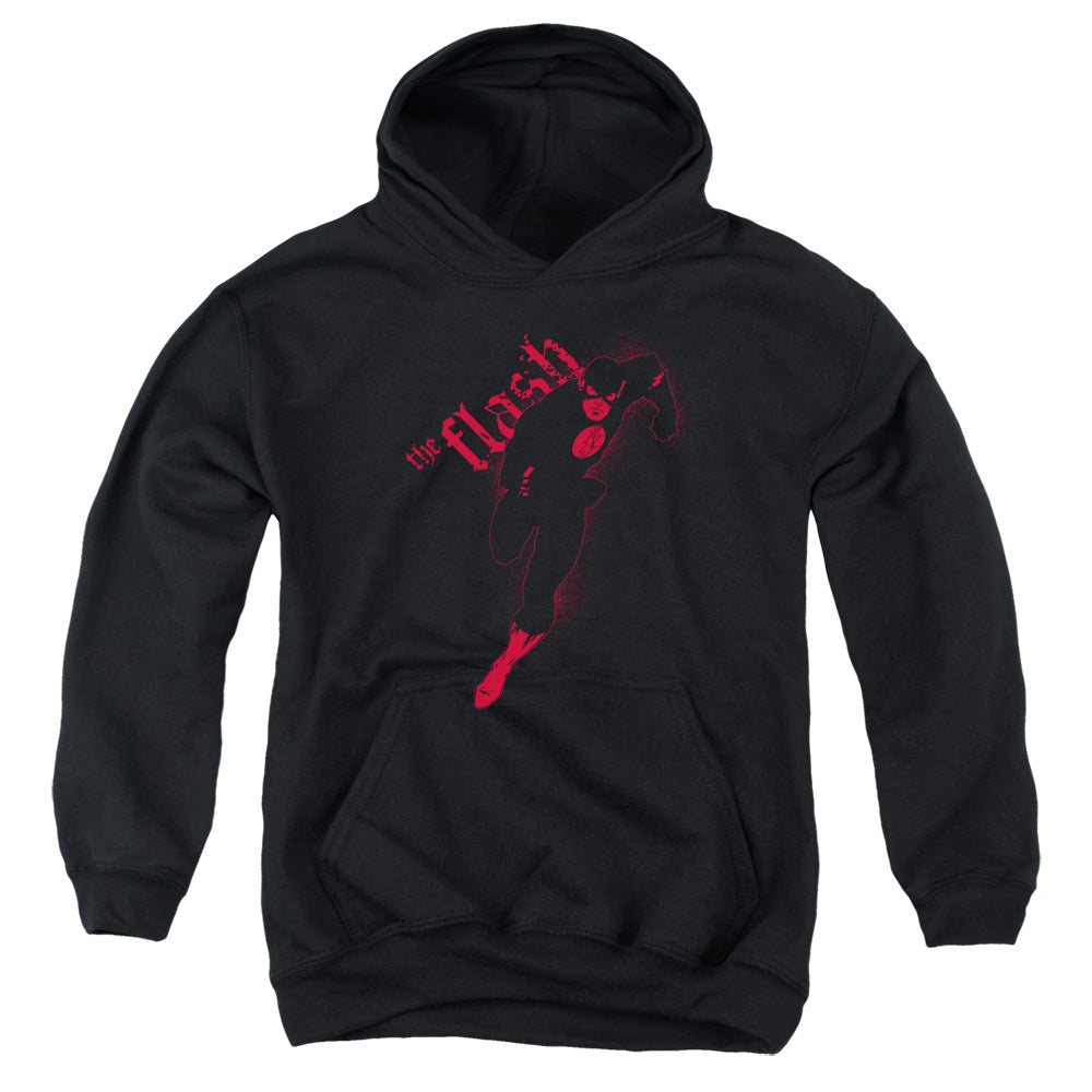 AN OFFCIALLY LICENSED JLA FLASH DARKNESS YOUTH HOODIE BLACK