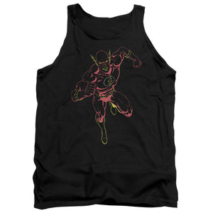 AN OFFCIALLY LICENSED JLA NEON FLASH ADULT UNISEX TANK TOP BLACK