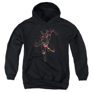 AN OFFCIALLY LICENSED JLA NEON FLASH YOUTH HOODIE BLACK
