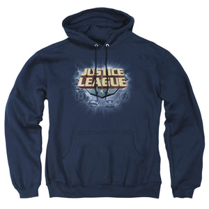 AN OFFCIALLY LICENSED JLA STORM LOGO ADULT UNISEX PULLOVER HOODIE NAVY