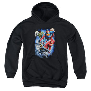 AN OFFCIALLY LICENSED JLA STORM MAKERS YOUTH HOODIE BLACK